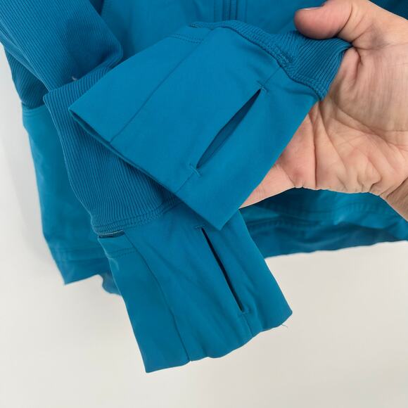 Lululemon Far and Free Full Zip Jacket Hooded Hawaiian Blue Teal Women's Size 6 - Picture 14 of 15